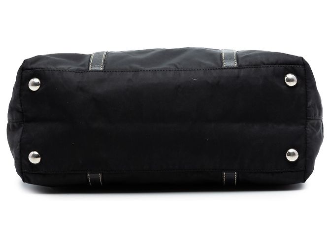 Prada Black Saffiano Trimmed Tessuto Tote Schwarz - Ansicht 3