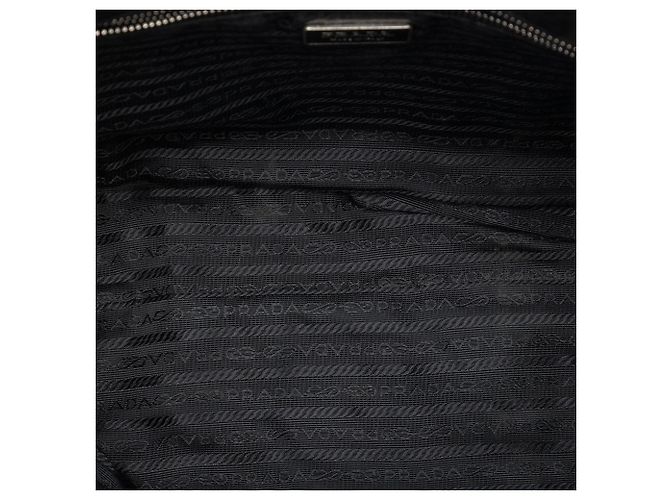 Prada Black Saffiano Trimmed Tessuto Tote Schwarz - Ansicht 4