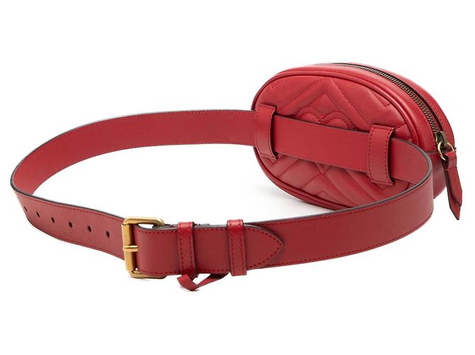 Borsa cintura Gucci Red GG Marmont in pelle di vitello matelassé Rosso - vista 2