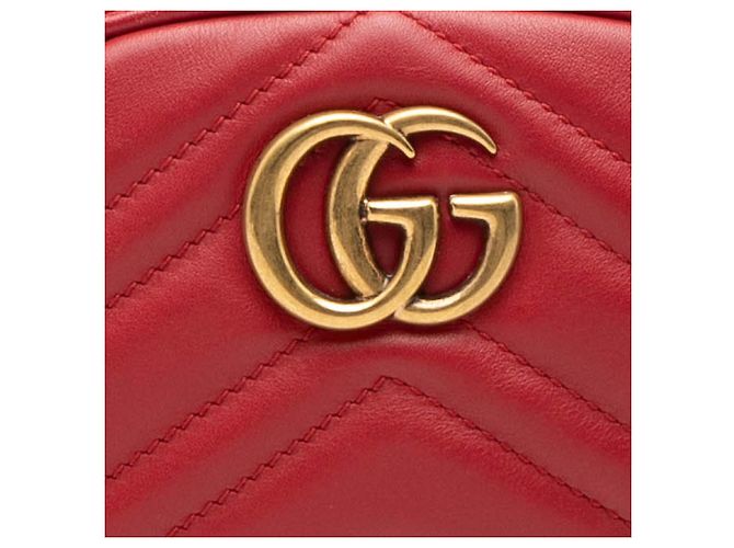 Borsa cintura Gucci Red GG Marmont in pelle di vitello matelassé Rosso - vista 7