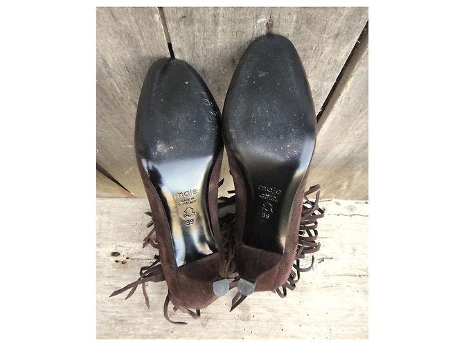 Botines Maje de ante marrón con flecos p 39 Castaño - vista 6