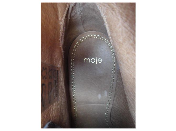 Botines Maje de ante marrón con flecos p 39 Castaño - vista 7