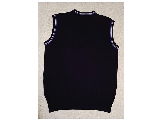 Autre Marque Paulnico Merinowolle Acryl Weste Dunkelviolett - Ansicht 8