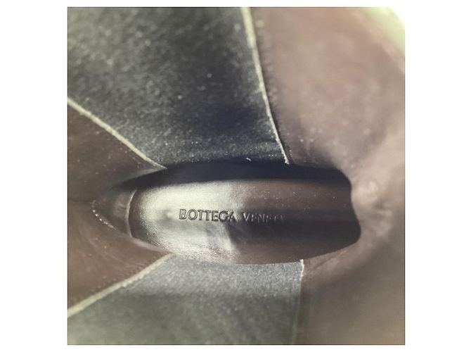 Stivaletti Flash Bottega Veneta in pelle nera e verde Nero - vista 7
