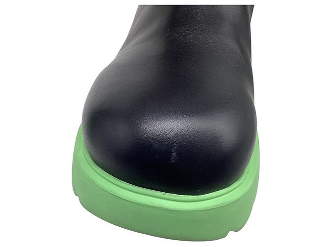 Stivaletti Flash Bottega Veneta in pelle nera e verde Nero - vista 8