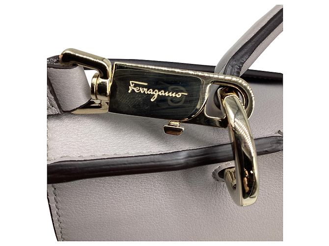 Borsa a mano Jet Set Salvatore Ferragamo in pelle grigia - vista 10