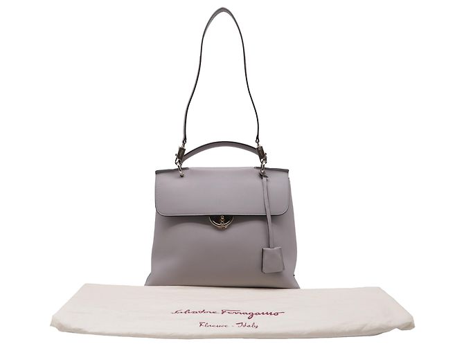 Borsa a mano Jet Set Salvatore Ferragamo in pelle grigia - vista 9