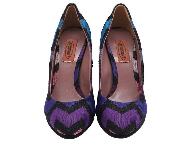 Décolleté Missoni con stampa Zig Zag in tela multicolore - vista 2