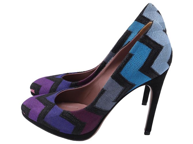 Décolleté Missoni con stampa Zig Zag in tela multicolore - vista 5
