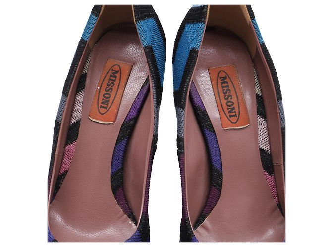 Décolleté Missoni con stampa Zig Zag in tela multicolore - vista 6