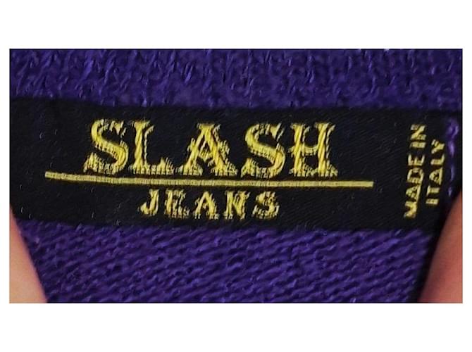 Autre Marque Slash Jeans Herren Wollpullover Weiß Dunkelviolett - Ansicht 2