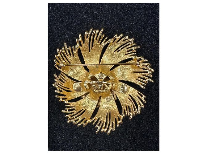 Simonetta Ravizza Spilla Monet Vintage Fiore Dorato D'oro - vista 2