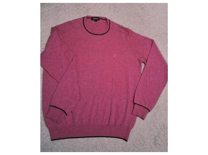 Autre Marque Jeckerson Herren Wollpullover 100% Wolle - Rosa Pink - Ansicht 2
