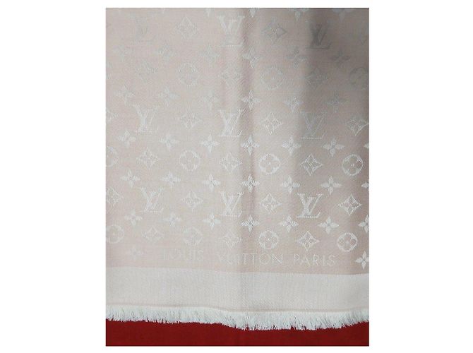 Louis Vuitton Monogram Seide Wolle Schal Denim Rosa Pink - Ansicht 3
