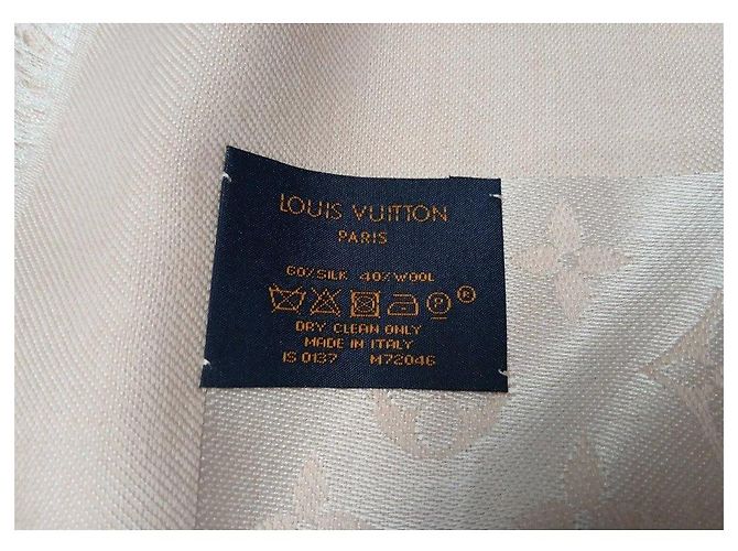 Louis Vuitton Monogram Seide Wolle Schal Denim Rosa Pink - Ansicht 4