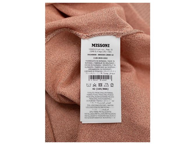 Missoni Metallic-Strick-Tanktop Pink - Ansicht 3
