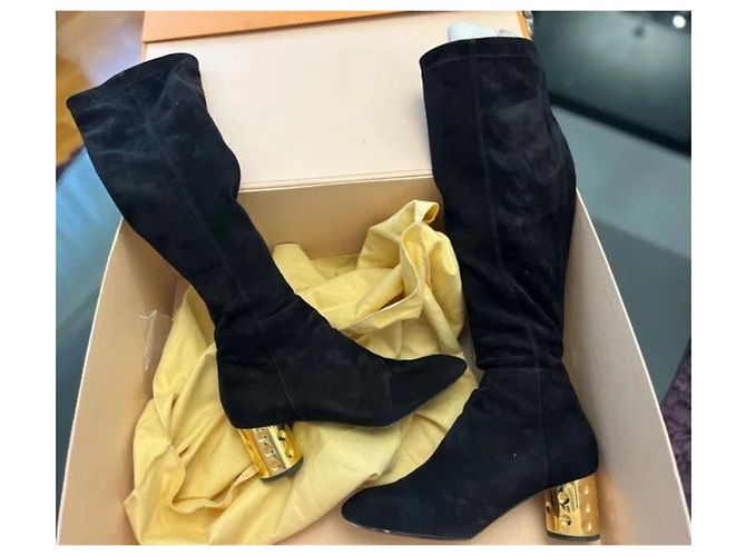 Louis Vuitton Talons Dorés Botas Over-the-Knee Negro - vista 13