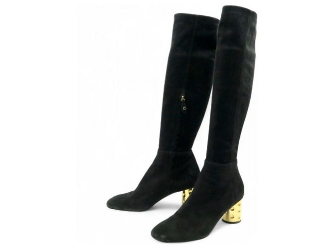 Louis Vuitton Talons Dorés Botas Over-the-Knee Negro - vista 2