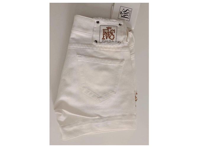 Autre Marque Fiona weiße Denim-Shorts mit Strass - Ansicht 2