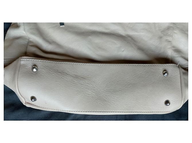 Autre Marque Borse in Pelle Borsa Hobo in pelle crema Crudo - vista 5