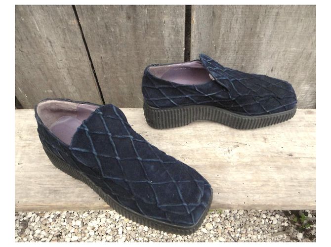 Autre Marque Muxart Barcelona Mocassini in velluto blu navy - vista 3
