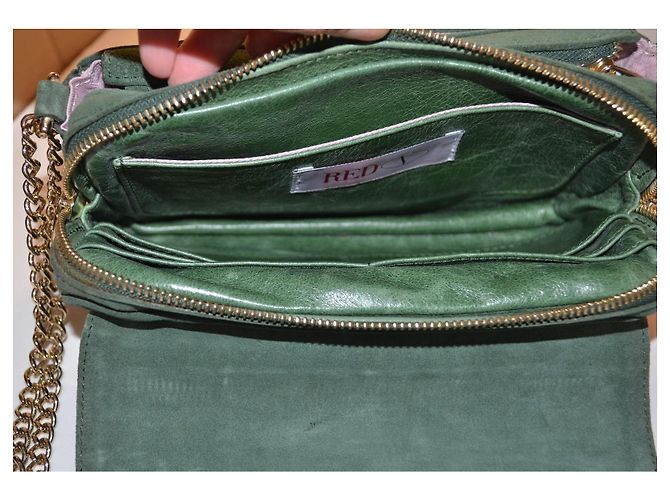 Borsa a tracolla Red Valentino in camoscio verde - vista 2