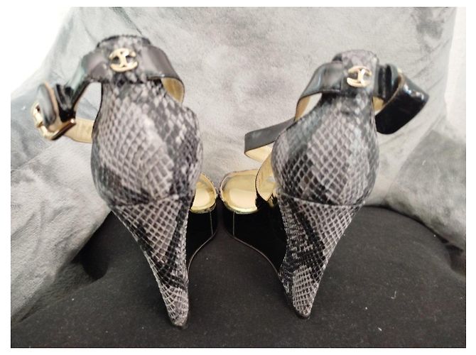 Just Cavalli Keilabsatz-Sandalen Python-Print - Ansicht 2