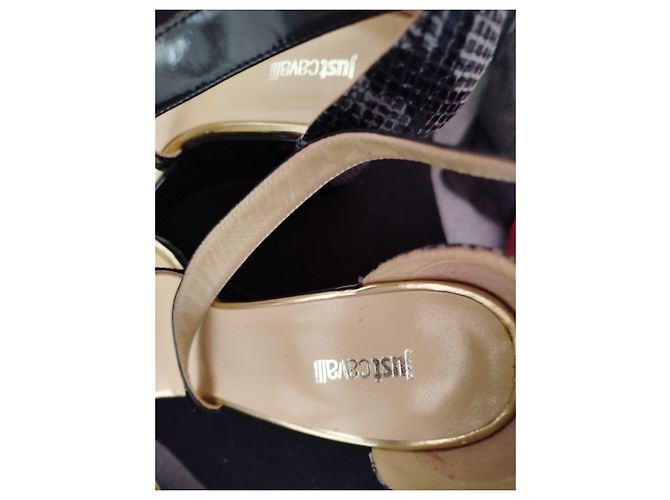 Just Cavalli Keilabsatz-Sandalen Python-Print - Ansicht 4