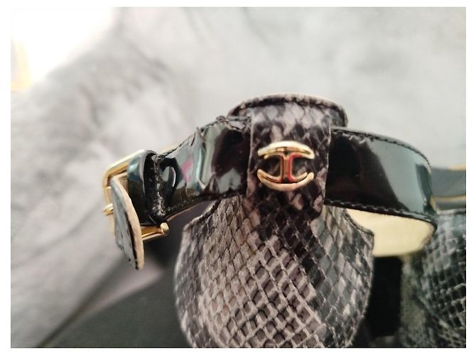 Just Cavalli Keilabsatz-Sandalen Python-Print - Ansicht 5