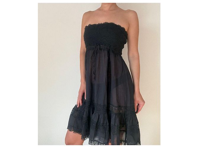 Autre Marque Vestido palabra de honor Charo Ruiz con encaje negro - vista 2