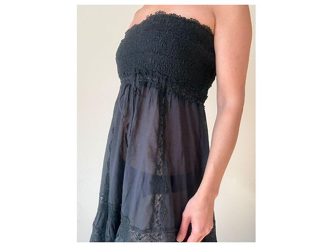 Autre Marque Vestido palabra de honor Charo Ruiz con encaje negro - vista 6