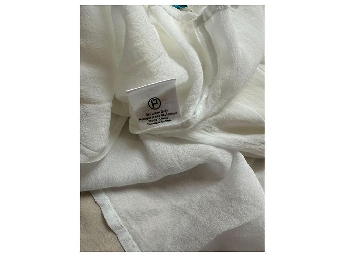 Autre Marque Rococo Sand weißes besticktes Kleid mit Quasten Blau - Ansicht 16
