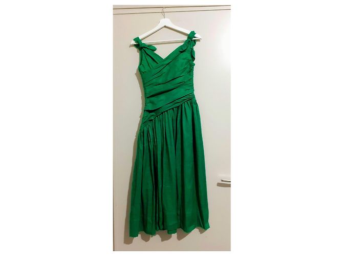 Zimmermann Vestido Midi Twiggy de Lino Verde - vista 2