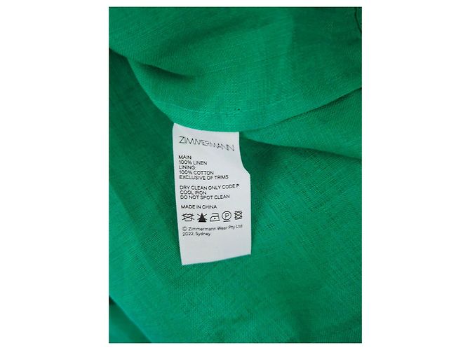 Zimmermann Vestido Midi Twiggy de Lino Verde - vista 3