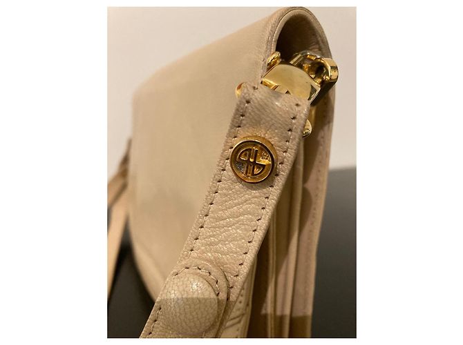Jean Patou Borsa a tracolla in pelle beige Borbonese - vista 3