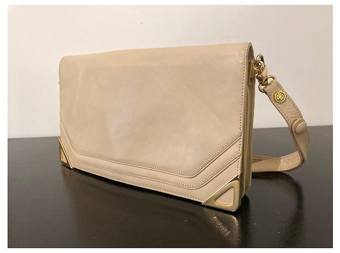 Jean Patou Borsa a tracolla in pelle beige Borbonese - vista 8