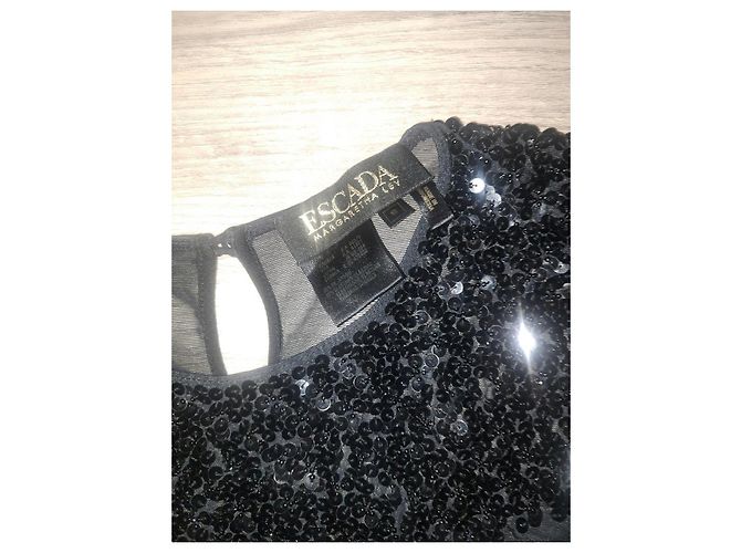 Escada Margaretha Ley Black Sequin Mesh Bodysuit - view 2