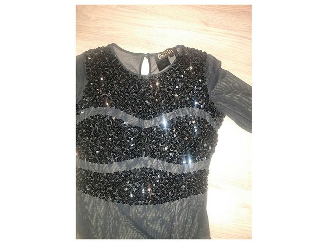 Escada Margaretha Ley Black Sequin Mesh Bodysuit - view 3