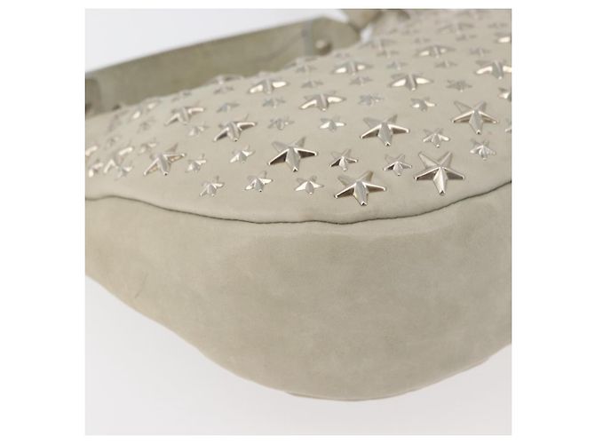 Borsa a Spalla Jimmy Choo in Pelle Avorio Argento Auth BA12565A Crudo - vista 15