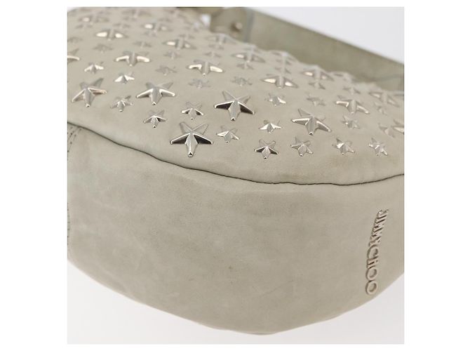Borsa a Spalla Jimmy Choo in Pelle Avorio Argento Auth BA12565A Crudo - vista 16
