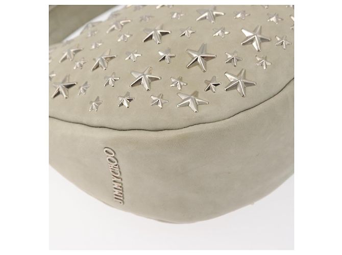 Borsa a Spalla Jimmy Choo in Pelle Avorio Argento Auth BA12565A Crudo - vista 17