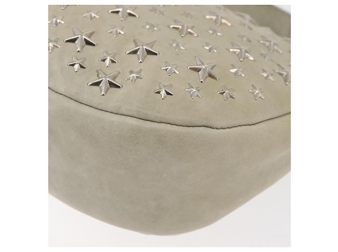 Borsa a Spalla Jimmy Choo in Pelle Avorio Argento Auth BA12565A Crudo - vista 18