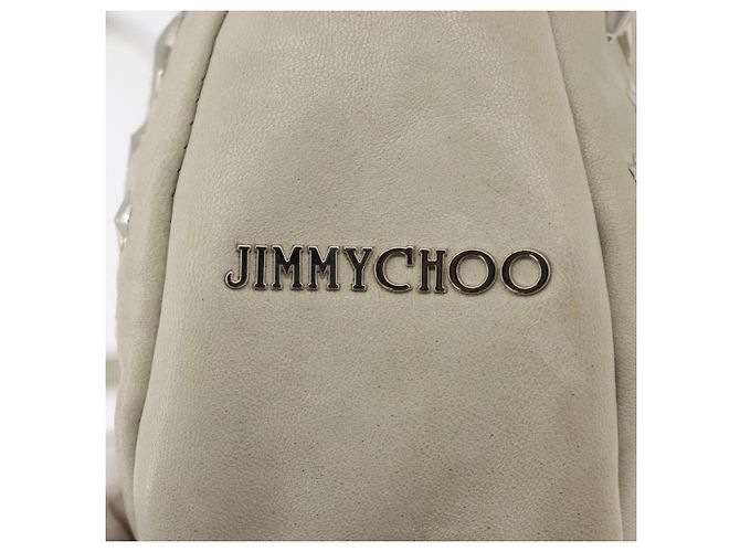 Borsa a Spalla Jimmy Choo in Pelle Avorio Argento Auth BA12565A Crudo - vista 19