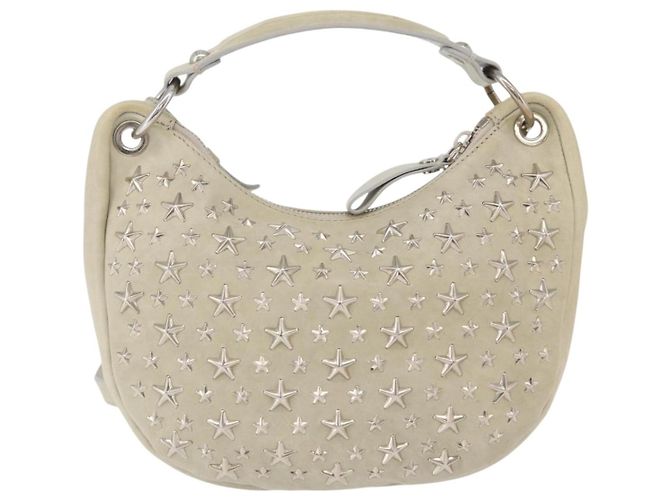 Borsa a Spalla Jimmy Choo in Pelle Avorio Argento Auth BA12565A Crudo - vista 2