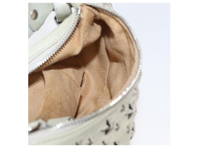 Borsa a Spalla Jimmy Choo in Pelle Avorio Argento Auth BA12565A Crudo - vista 22