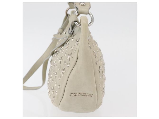 Borsa a Spalla Jimmy Choo in Pelle Avorio Argento Auth BA12565A Crudo - vista 3