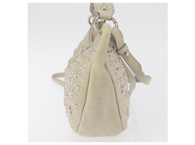 Borsa a Spalla Jimmy Choo in Pelle Avorio Argento Auth BA12565A Crudo - vista 4