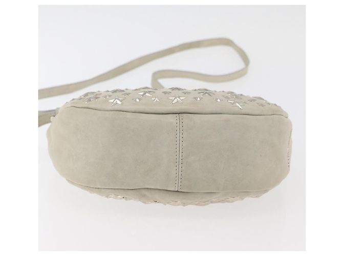 Borsa a Spalla Jimmy Choo in Pelle Avorio Argento Auth BA12565A Crudo - vista 5