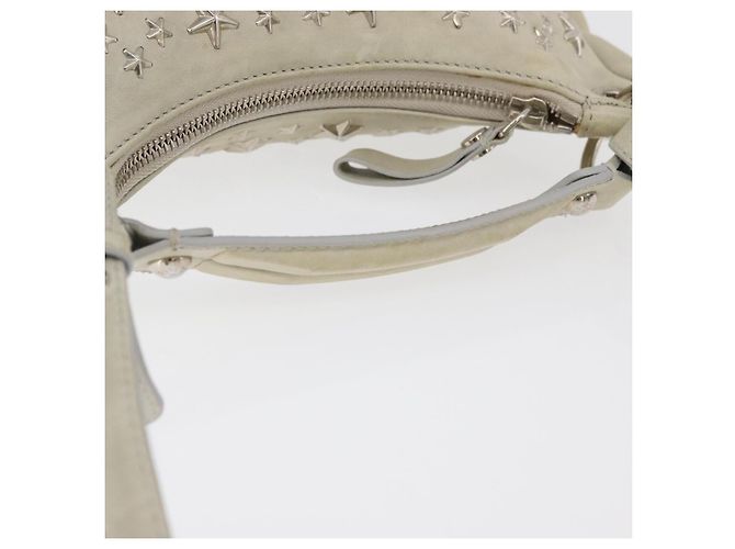Borsa a Spalla Jimmy Choo in Pelle Avorio Argento Auth BA12565A Crudo - vista 7