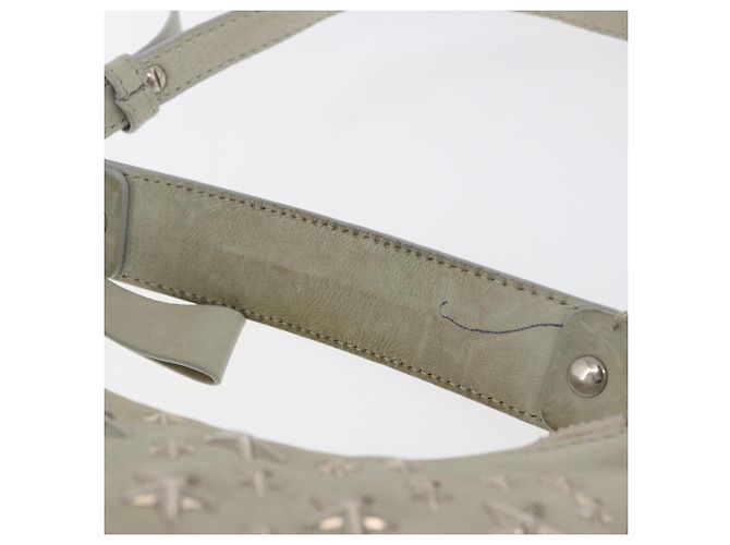 Borsa a Spalla Jimmy Choo in Pelle Avorio Argento Auth BA12565A Crudo - vista 8